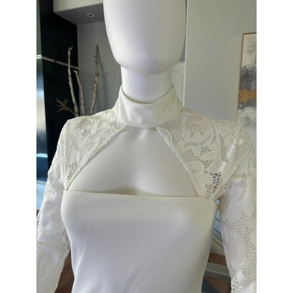 Nookie White Lady Lace Long Sleeve Midi Dress in White - XL - Picture 3 of 10